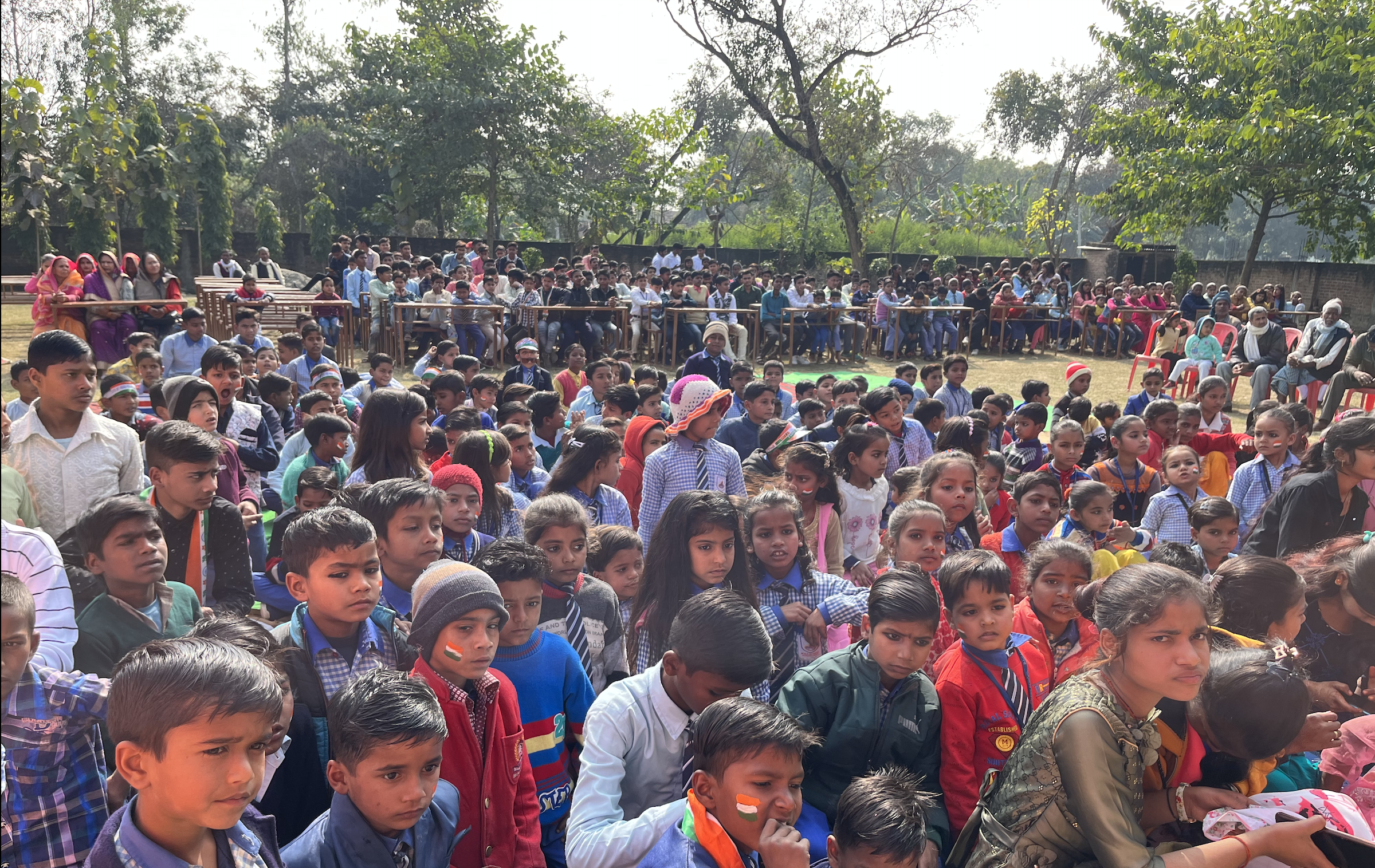 Students in morning assembly
